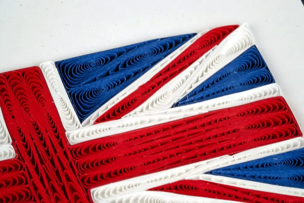Union Jack Flag Quilled Greeting Card- Greeting Cards