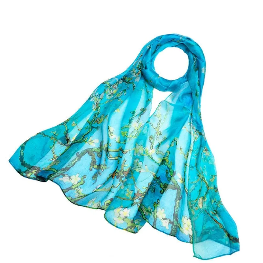Van Gogh Almond Blossom Silk Scarf- Scarves & Wraps