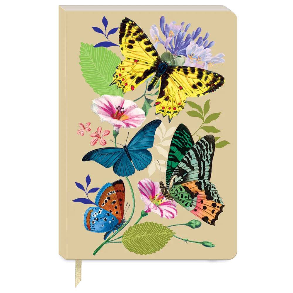 Vintage Floral Butterflies Soft Cover Journal- Journals & Other Stationery