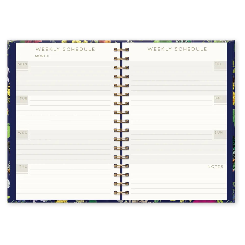 Vintage Floral Undated Daily Planner- Journals & Other Stationery