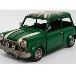 Vintage Transport Green Classic Mini Cooper Model- Home Accents
