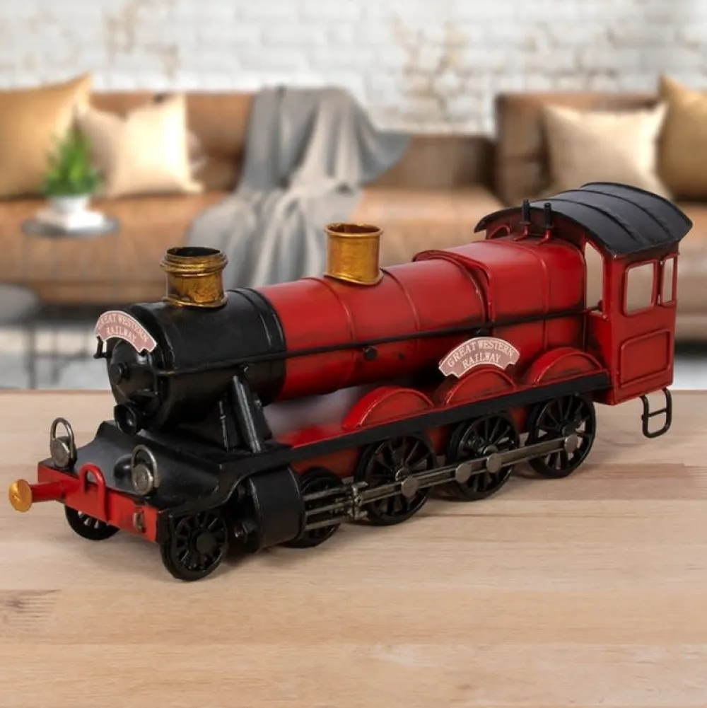 Vintage Transport Red Locomotive Model- Home Accents