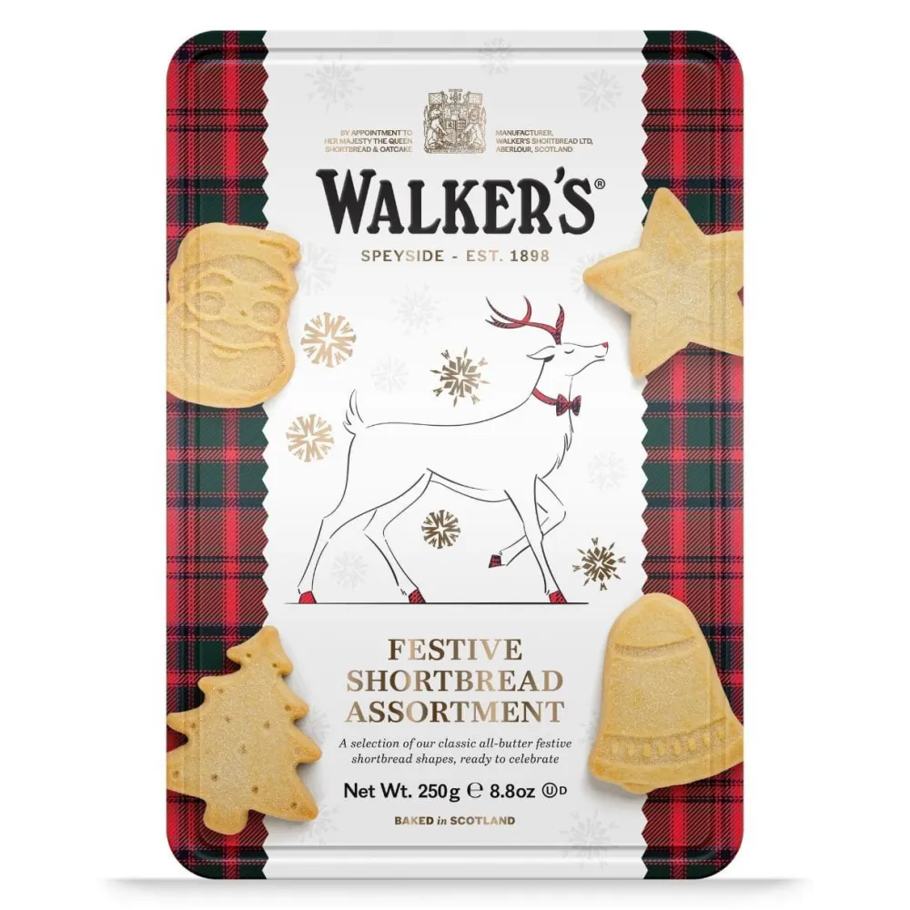 Walker's Shortbread Co. Walkers Festive Shapes Reindeer Tin- Biscuits