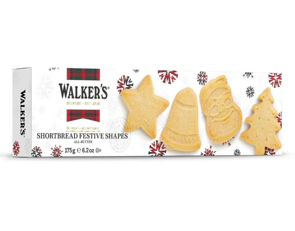 Walker's Shortbread Co. Walkers Festive Shapes Shortbread 175g- Biscuits