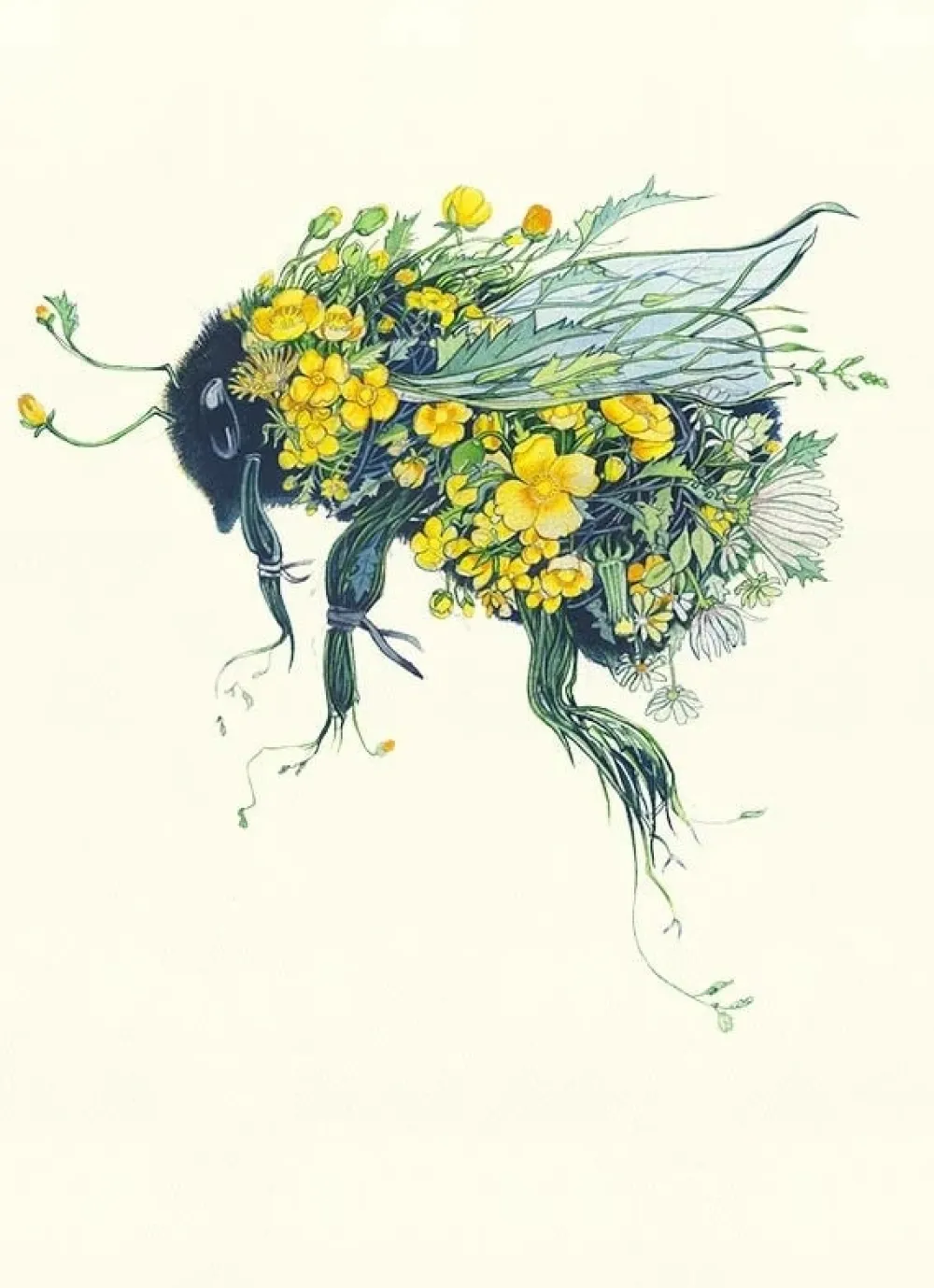 Watercolor Bumblebee Greeting Card- Greeting Cards