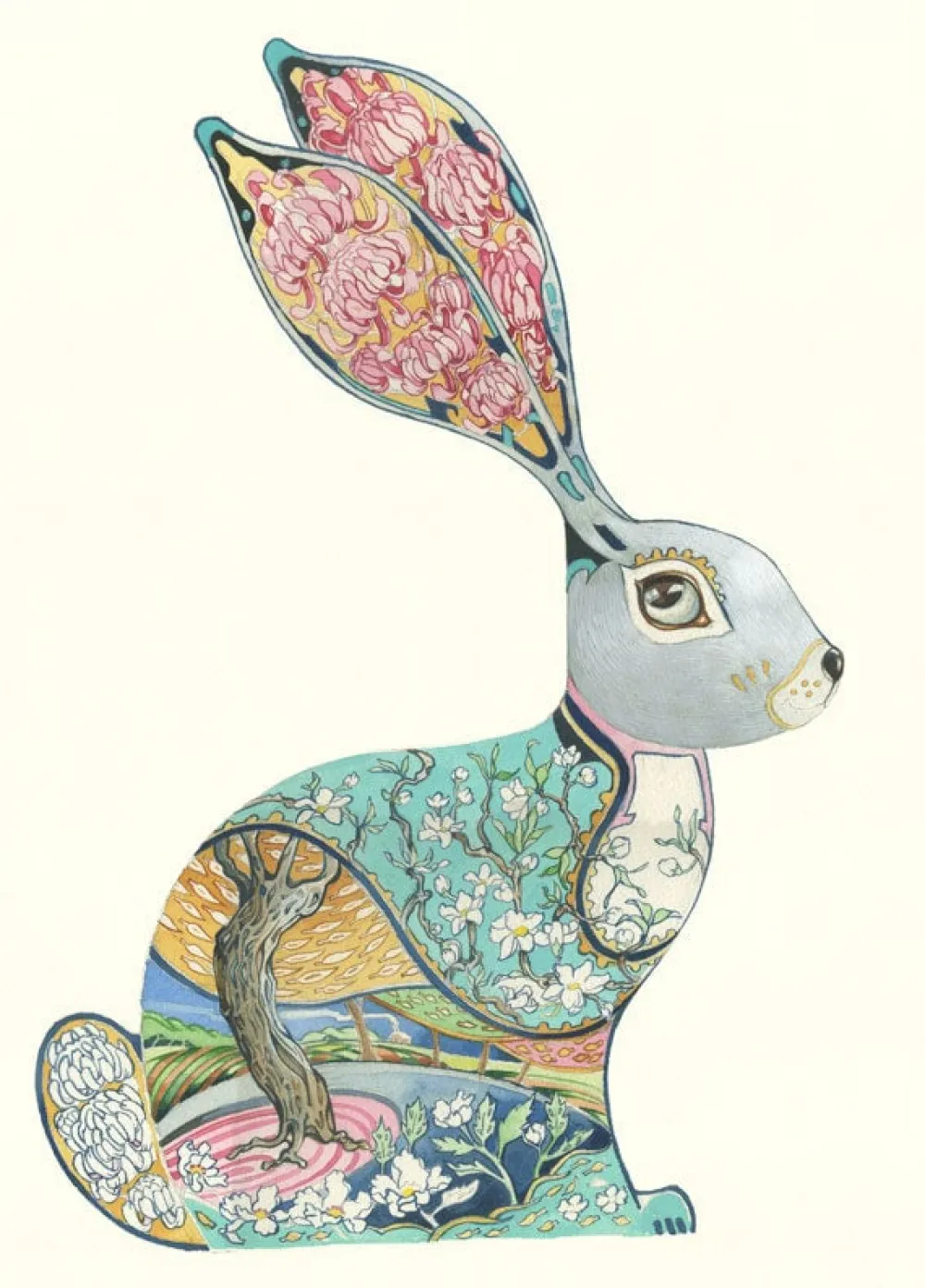 Watercolor Bunny Greeting Card- Greeting Cards