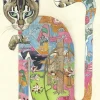Watercolor Cat Licking Its Paw Greeting Card- Greeting Cards