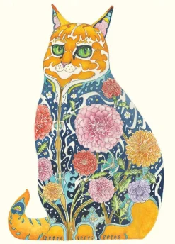 Watercolor Ginger Tom Cat Greeting Card- Greeting Cards