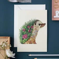Watercolor Hedgehog Greeting Card- Greeting Cards