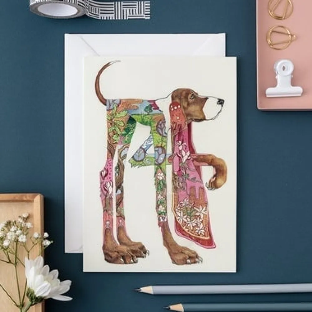 Watercolor Hound Greeting Card- Greeting Cards