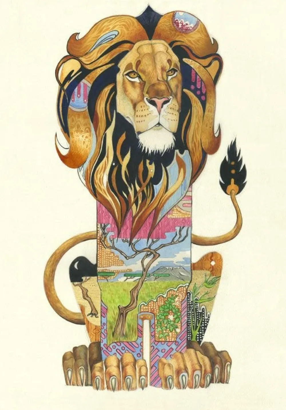 Watercolor Lion Greeting Card- Greeting Cards