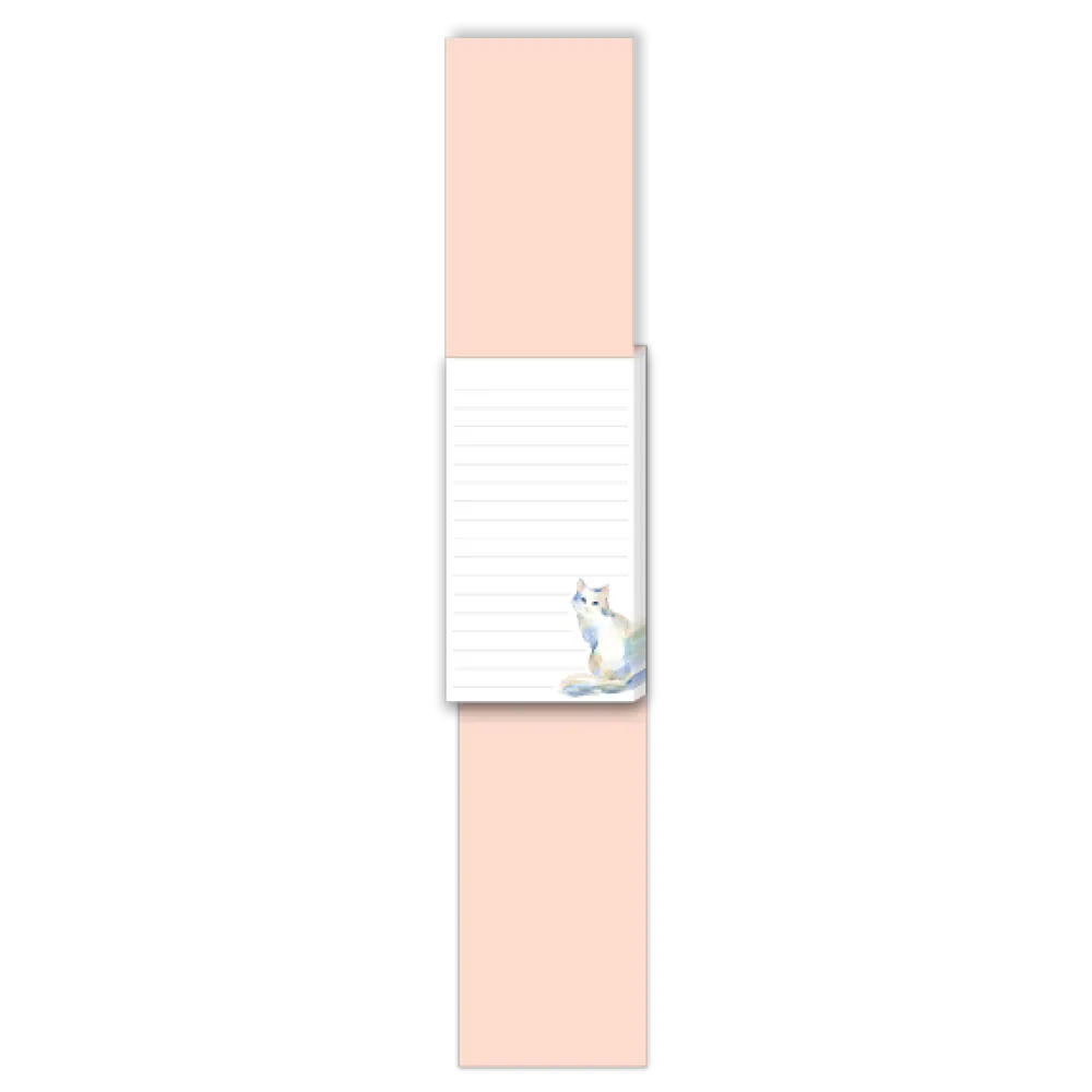 Watercolor Pets White Cat Tall Notepad- Journals & Other Stationery