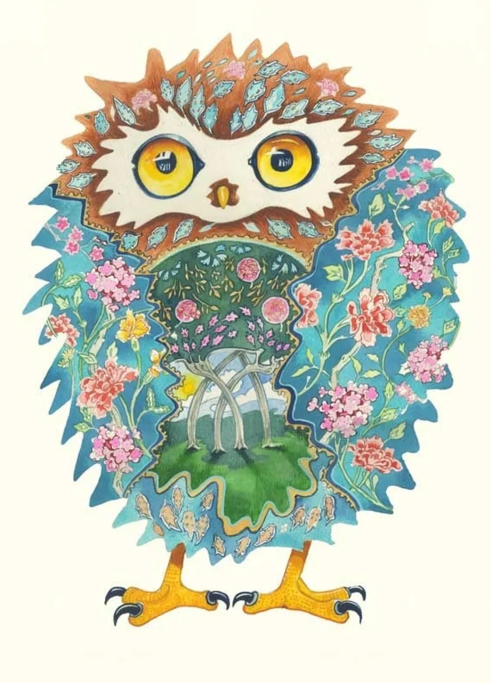 Watercolor Tawny Owl Greeting Card- Greeting Cards