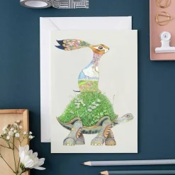 Watercolor The Tortoise and the Hare Greeting Card- Greeting Cards