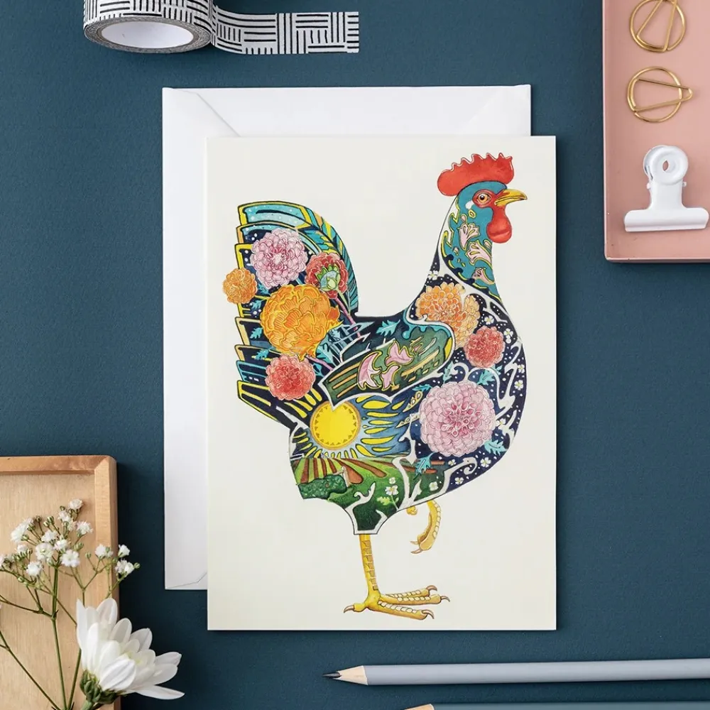 Watercolour Chicken Greeting Card- Greeting Cards