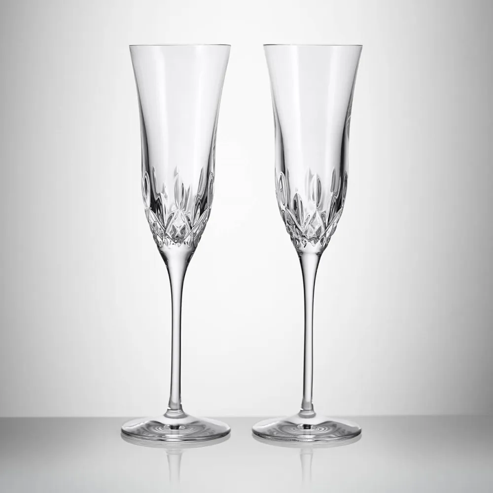 Waterford Lismore Essence Champagne Flute Pair- Glasses & Steins|Waterford
