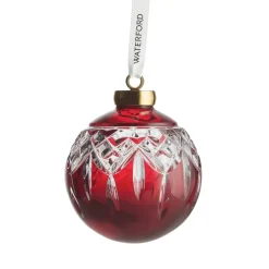 Waterford Lismore Red Bauble Christmas Ornament- Waterford