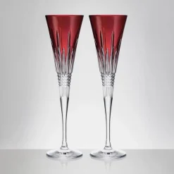 Waterford New Year Celebration 2024 Scarlet Flute Pair- Waterford|Glasses & Steins