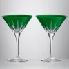 Waterford New Year Firework Green Martini Glass Pair- Waterford|Glasses & Steins