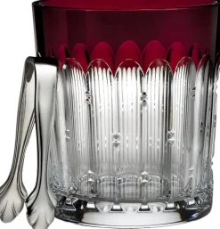Waterford Red Talon Crystal Ice Bucket with Tongs- Waterford|Bar Accessories & Decanters