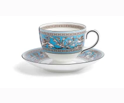 Wedgwood Florentine Turquoise Teacup & Saucer- Teacups & Saucers