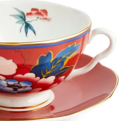 Wedgwood Paeonia Blush Teacup & Saucer Red- Teacups & Saucers
