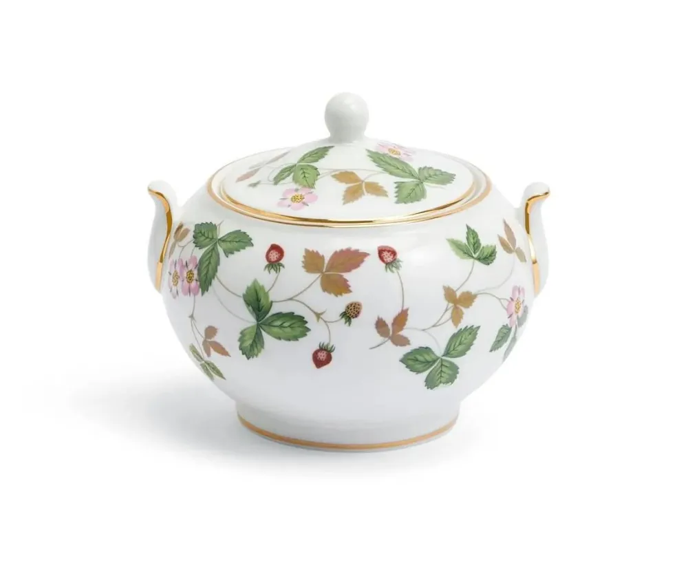 Wedgwood Wild Strawberry Covered Sugar- Creamers & Sugar Bowls