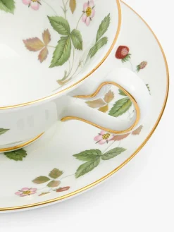 Wedgwood Wild Strawberry Peony Teacup & Saucer- Teacups & Saucers