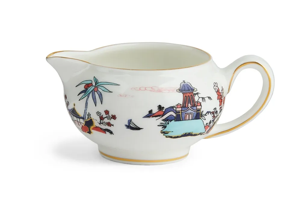 Wedgwood Wonderlust Blue Pagoda 3 Piece Set Boxed (Teapot, Cream & Sugar)- Tea Sets|Teapots