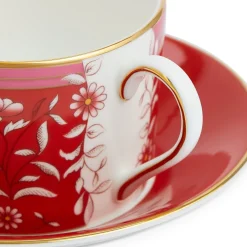 Wedgwood Wonderlust Crimson Jewel Teacup & Saucer- Teacups & Saucers