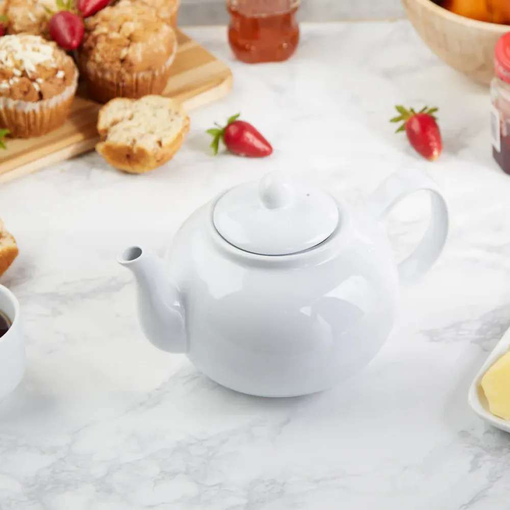 White Small Stoneware Teapot- Teapots