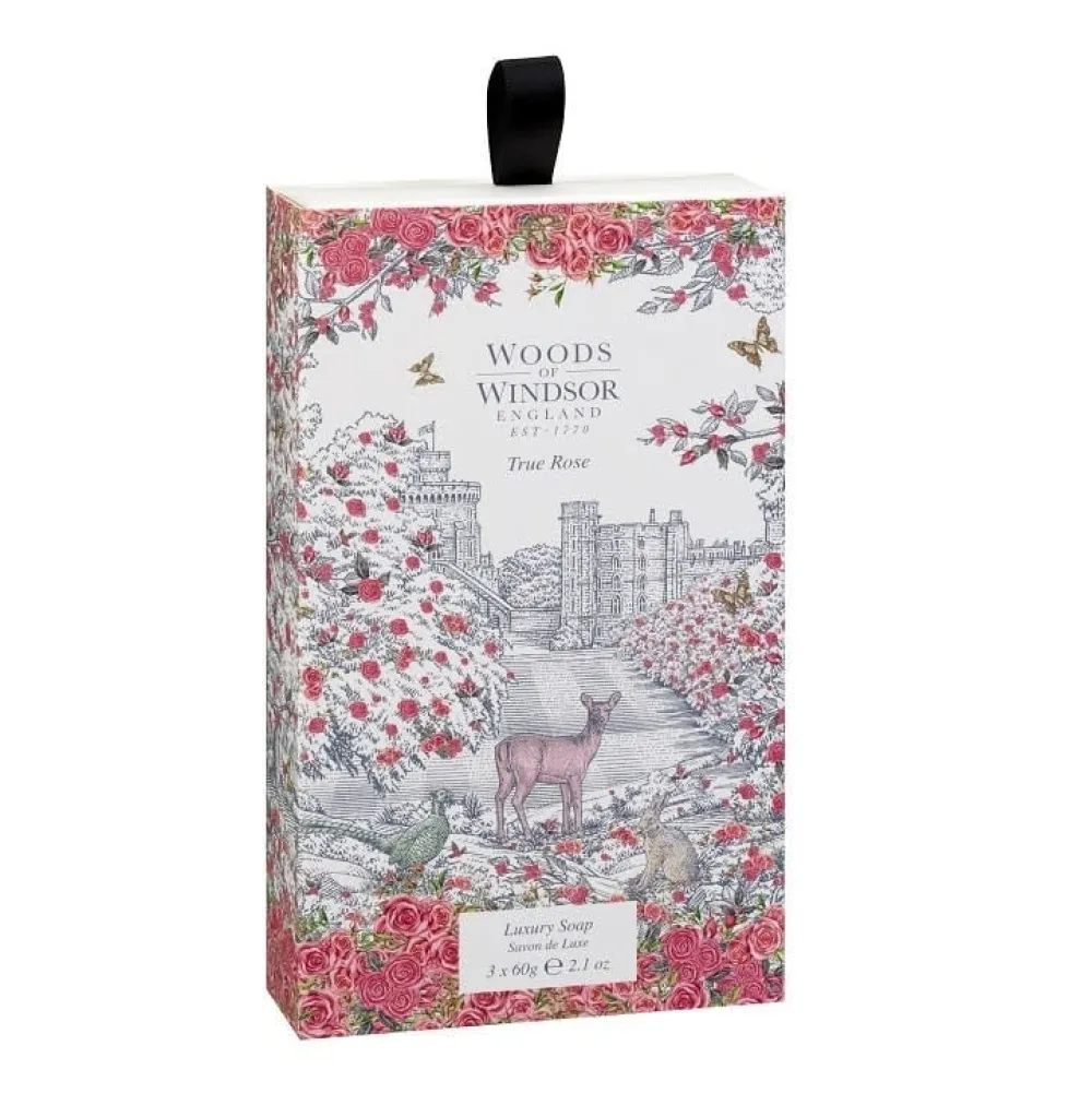 Woods of Windsor True Rose Box of 3 Soaps- Bar Soaps