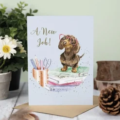 Wrendale 'A Paw-some New Job' Dachshund New Job Card- Greeting Cards