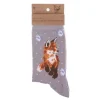 Wrendale 'Born to be Wild' Fox Gray Women's Socks- Socks