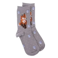 Wrendale 'Born to be Wild' Fox Gray Women's Socks- Socks