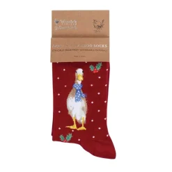 Wrendale 'Christmas Scarves' Duck Red Women's Socks- Socks