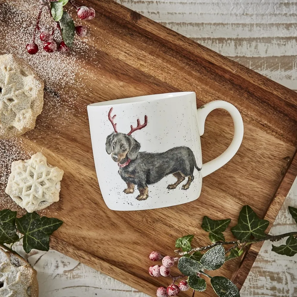 Wrendale 'Dachsund Through the Snow' Small Mug- Assorted Mugs