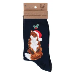 Wrendale 'Festive Fox' Navy Women's Socks- Socks