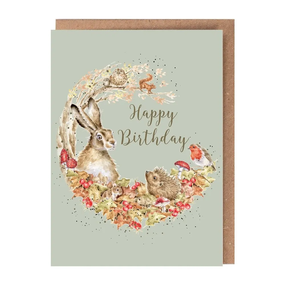 Wrendale 'Fungi Foray' Woodland Animal Birthday Card- Greeting Cards