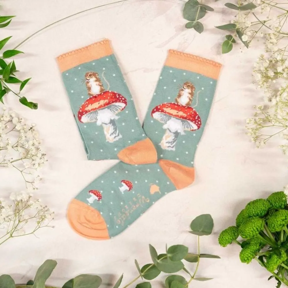 Wrendale 'He's a Fun-Gi' Mouse Women's Socks- Socks