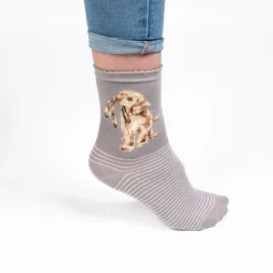 Wrendale 'Hopeful' Labrador Gray Women's Socks- Socks