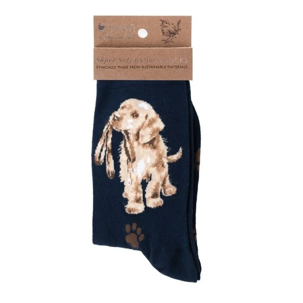 Wrendale 'Hopeful' Labrador Navy Women's Socks- Socks