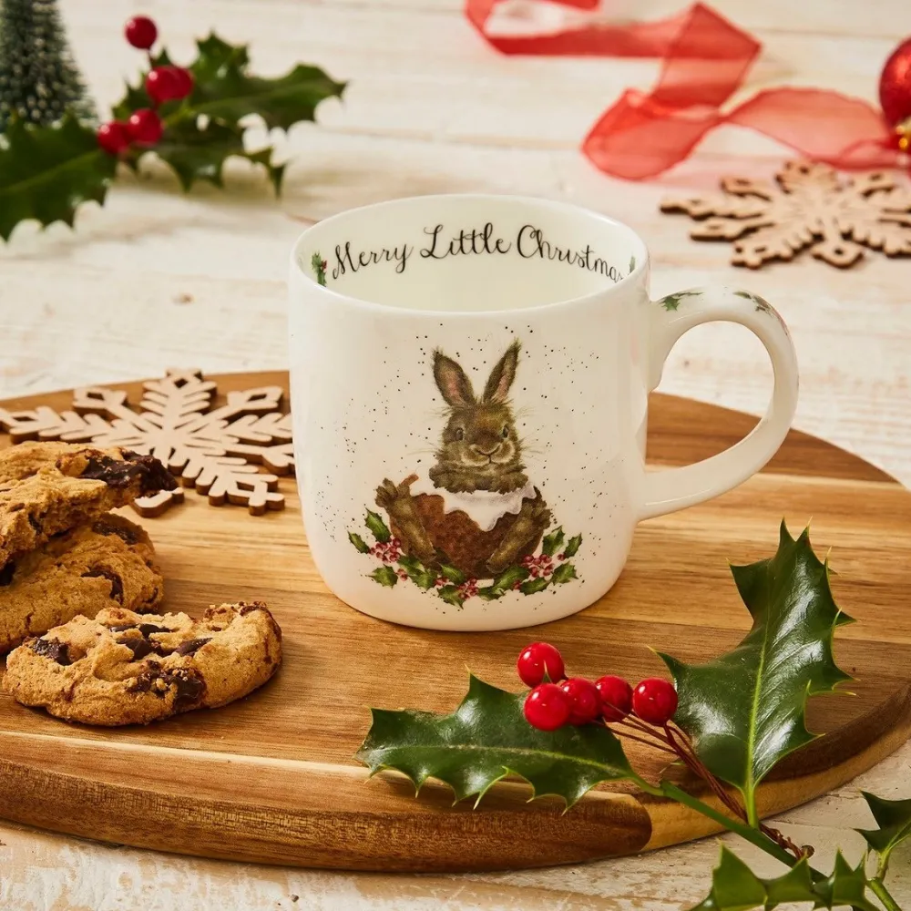 Wrendale Merry Little Christmas Bunny Small Mug- Assorted Mugs