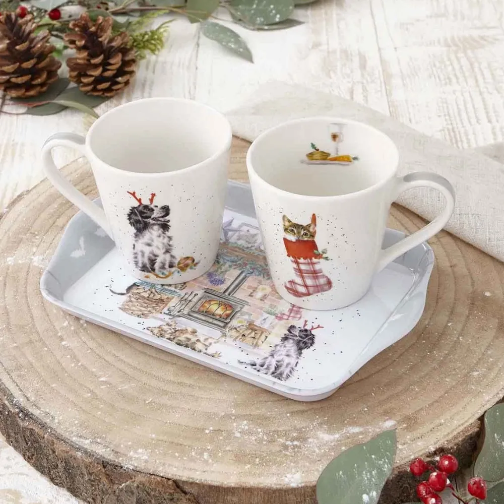 Wrendale 'No Place Like Home' Dog & Cat Mug & Tray Set- Assorted Mugs
