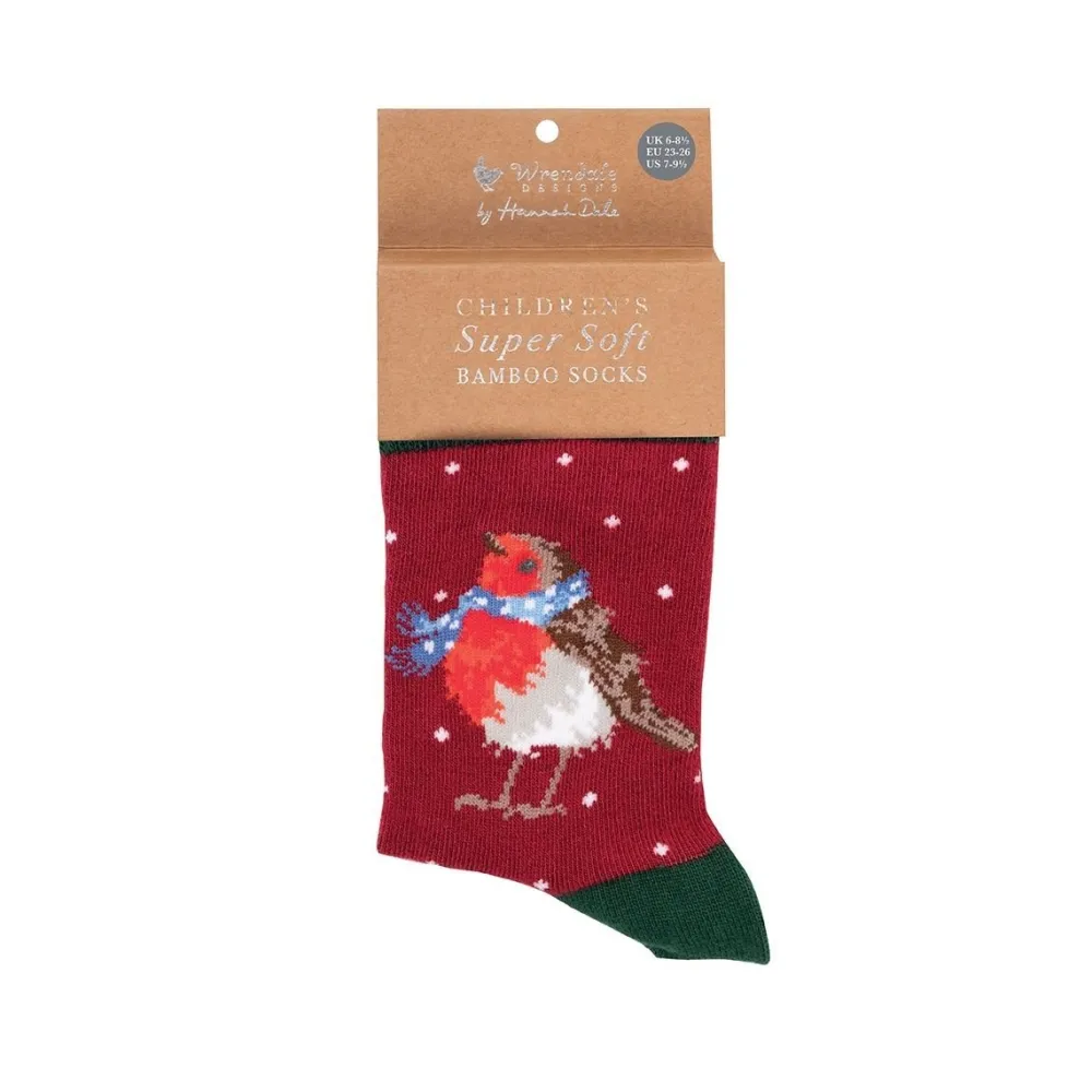 Wrendale 'Season Tweetings' Robin Children's Small Sock- Socks|Childrenswear