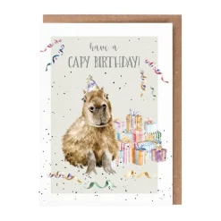 Wrendale 'The Happy-Bara' Capybara Birthday Card- Greeting Cards