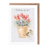 Wrendale 'The Meadow Pipit' Bird Thinking of You Card- Greeting Cards