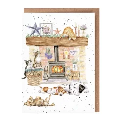 Wrendale 'There's No Place Like Home' Cat & Dog Greeting Card- Greeting Cards
