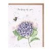 Wrendale 'Thinking of You Hydrangea' Bee Sympathy Card- Greeting Cards