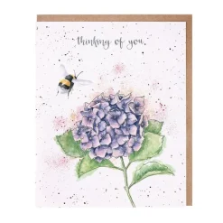 Wrendale 'Thinking of You Hydrangea' Bee Sympathy Card- Greeting Cards